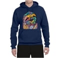 thumbnail image 3 of Funny Neon Sloth | Dean Russo Art Animal Lover Unisex Hoodie Sweatshirt, Navy, 3XL, 3 of 5