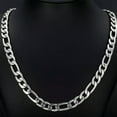 thumbnail image 5 of 3/4/5mm Mens Stainless Steel Necklace Curb Figaro Chain Link Silver 18-26'' Gift, 5 of 8