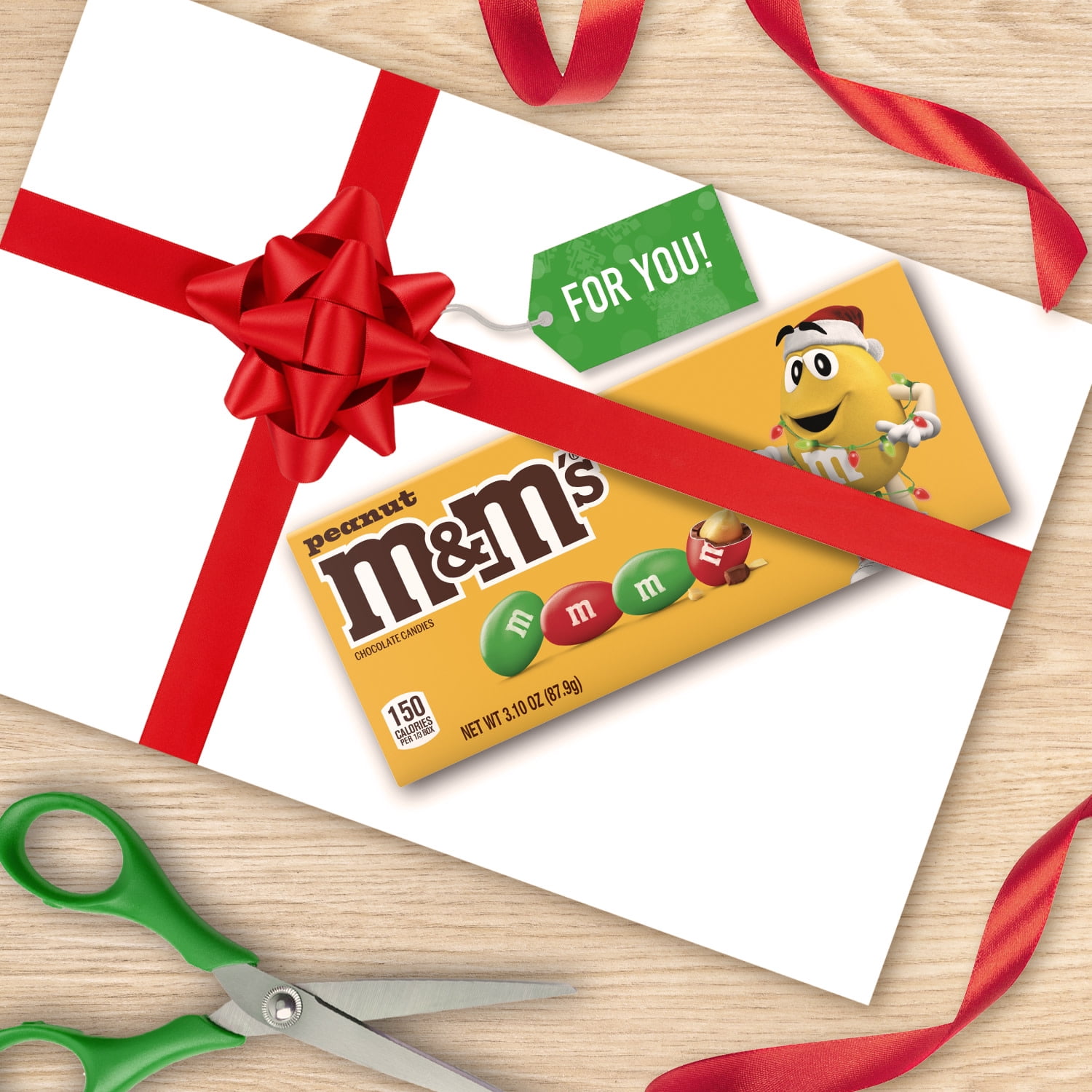 (3 pack) M&M's Peanut Milk Chocolate Christmas Candy - 3.1 oz Box