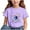 Purple-3, variant on Virmaxy (3-15y) Boys Girls Opening Season Trendy Tops Kids Cute Girl Printing T-Shirt Spring Summer Short-Sleeved Round Neck Pullover Bottoming Shirt Black-1 3 Years