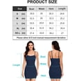 thumbnail image 2 of Women's Cami Dress with Built in Bra Spaghetti Strap Long Tank Top ​Bodycon Mini Dress, 2 of 7
