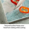 thumbnail image 3 of CounterArt Teal Quartz Design 3mm Tempered Glass Cutting Board 10" by 8", 3 of 8