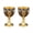 Golden Deep Blue, variant on POYOGA 2Pcs Vintage Medieval Goblet Drinking Glass Drink Cup Metal Wine Glass