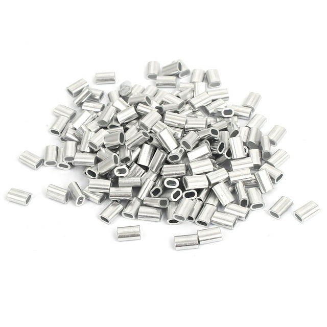 Unique Bargains M1.5 Wire Rope Sleeves Aluminium Ferrule Fittings Loop Cable Crimps 200 Pcs