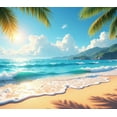 thumbnail image 3 of Tropical Beach Backdrop Palm Tree Ocean View Scenic Background for Vacation Party Summer Events, 3 of 7