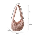 thumbnail image 4 of Bolso De Hombro Bolso acolchada de algodón Bolso de hombro a cuadros acolchada de nailon informal para ir de compras (rosa), 4 of 8