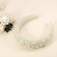 thumbnail image 5 of Unique Bargains Pearls Padded Headband Sponge Wide Brim Headband Women Hairband White, 5 of 7