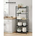 thumbnail image 2 of 5-Tier Metal Storage Rack, Shelving Unit with X Side Frames, Dense Mesh, 12.6 x 23.6 x 57.3 Inches, for Entryway, Kitchen, Living Room, Bathroom, Industrial Style, Ink Black UBSC165B01, 2 of 9