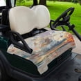 thumbnail image 2 of Golf Cart Seat Covers for 2 Seater,Grey Orange Coastal Microfiber Cart Seat Towel Blanket,Oil Painting Modern Abstract Art Absorbent Breathable Non Slip Bench Seats Protector for Golf Course 51"x31", 2 of 9