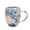 Blue, variant on Insulated Double Wall Glass Coffee Cup Aesthetic Floral Pattern With Handle For Home Office Hot Beverage 350ML