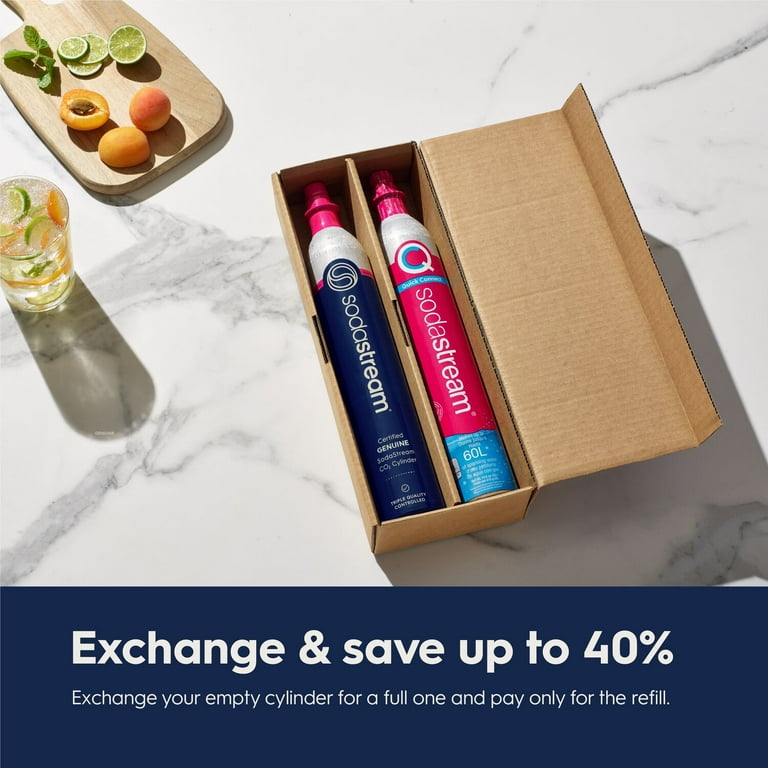 Free Shipping! SodaStream 60L Co2 Spare Pink CQC Carbonators, Set