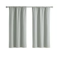 thumbnail image 3 of Mainstays Iris Linen Look 100% Blackout Curtain Panel Pair, Set of 2 Room Darkening Drapes for Bedroom, Green, 37"W x 63"L, 3 of 5
