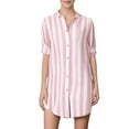 thumbnail image 2 of Women's Plus Size Button Down Shirt Striped Linen Casual Lightweight Shirt Dresses Casual Breathable Loose Fit Blouse, 2 of 5
