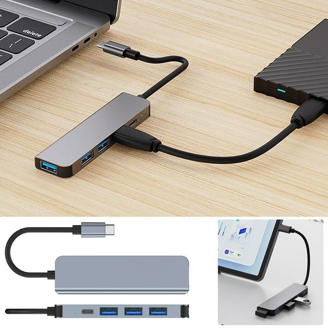 Usb Hub 3.0,Type-C Hub Pd100W Fast Charging 3.0 Hub Laptop Extender Usb Multifunctional Splitter,Usb 3.0 Hub,Usb Charging Hub,Usb Hub for Laptop