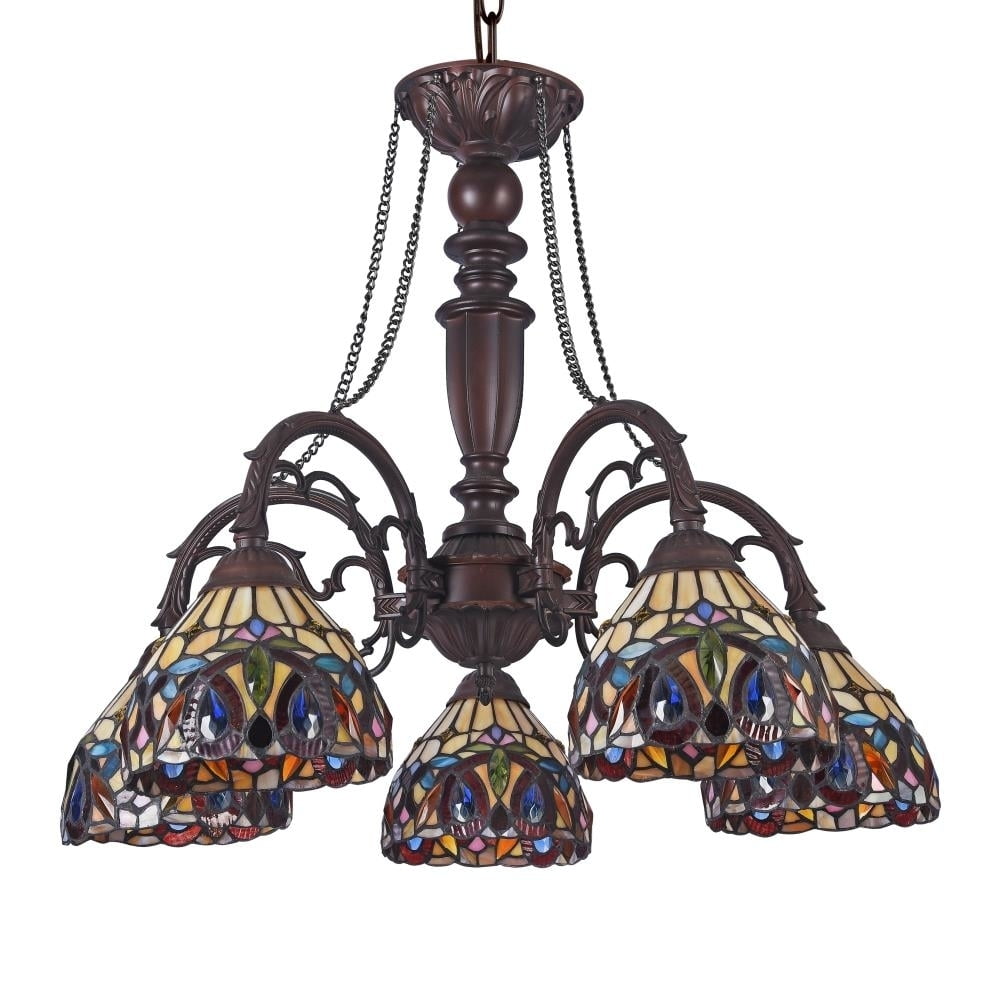 CHLOE Lighting SERENITY Tiffany-style 5 Light Victorian Large Chandelier 27" Wide