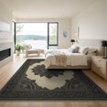 thumbnail image 3 of ODIKA 9'x12' Washable Area Rug Low Pile, Flatwoven, Distressed Border Faded Interlocking Motifs Abstract Vintage Refined Structured for Great Room, Indoor Concept, Large Living, 3 of 7