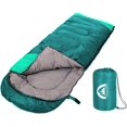 thumbnail image 1 of - Saco de dormir 3 estaciones (verano, primavera, otoño) Clima cálido y frío - Ligero, impermeable para uso en interiores y exteriores para niños, adolescentes y adultos para caminatas, mochileros y campamentosEmeraldSingle esquí esquí Gafas de esquí, 1 of 5