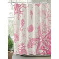 thumbnail image 2 of Fsddascl Pink Coastal Starfish Shower Curtain Set - Extra Long 72" x 96" Washable Bathtub Curtain with 12 Hooks, Nautical Beach Conch Seashhells Waterproof Fabric Stall Shower Curtains for Bathroom, 2 of 6