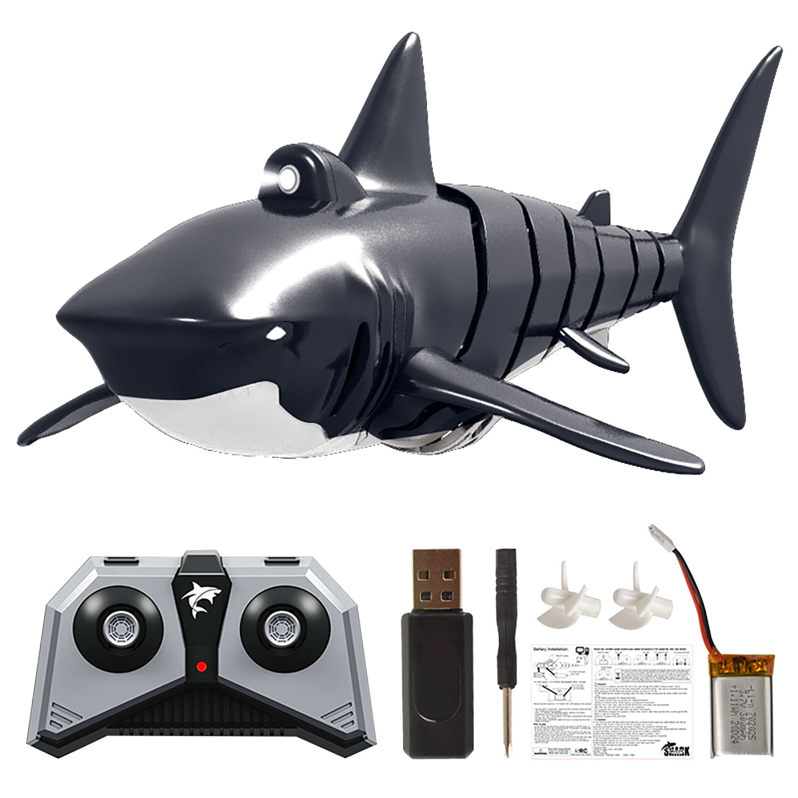 Radio Remote Control Electronic Shark Fish Boat Durable 4 Channel Underwater Toy