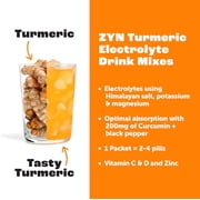 ZYN 3-in-1 Benefits Turmeric Electrolytes Powder Hydration Packets with Vitamins, Zinc & Curcumin Variety, 8 Pack