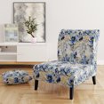 thumbnail image 2 of Designart "Alluring Nautical Paisleys V" Chaise d'Appoint Bleue Paisley Rembourrée - Fauteuil Charmant pour Salon, 2 of 7