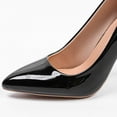 thumbnail image 6 of Miluxas Womens Slip On Pointed Toe Leather Dress Heels Bridal Stiletto High Heel Pumps Shoes Black 6.5(38), 6 of 8