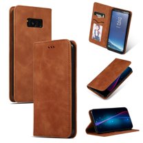 Samsung Galaxy S8 Plus Case, Dteck Smooth PU Leather Flip Folio Wallet Card Slots Case Cover Stand Feature & Magnetic Closure For Samsung Galaxy S8 , Brown