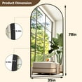 thumbnail image 5 of BEAUTYPEAK 78"x 35" Full Length Mirror Arched Standing Floor Mirror Full Body Mirror, Black, 5 of 6