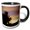 Black/White, variant on 3drose, Image of Palm with Layers of Yellow and Violet Sky Abstract Blur, 11oz Mug