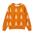 thumbnail image 3 of Christmas Boys Girls Sweater Kids Crewneck Long Sleeve Pullover Knit Tops,Relaxed Warm For Festival School Wear,Orange,11-12 Years, 3 of 6