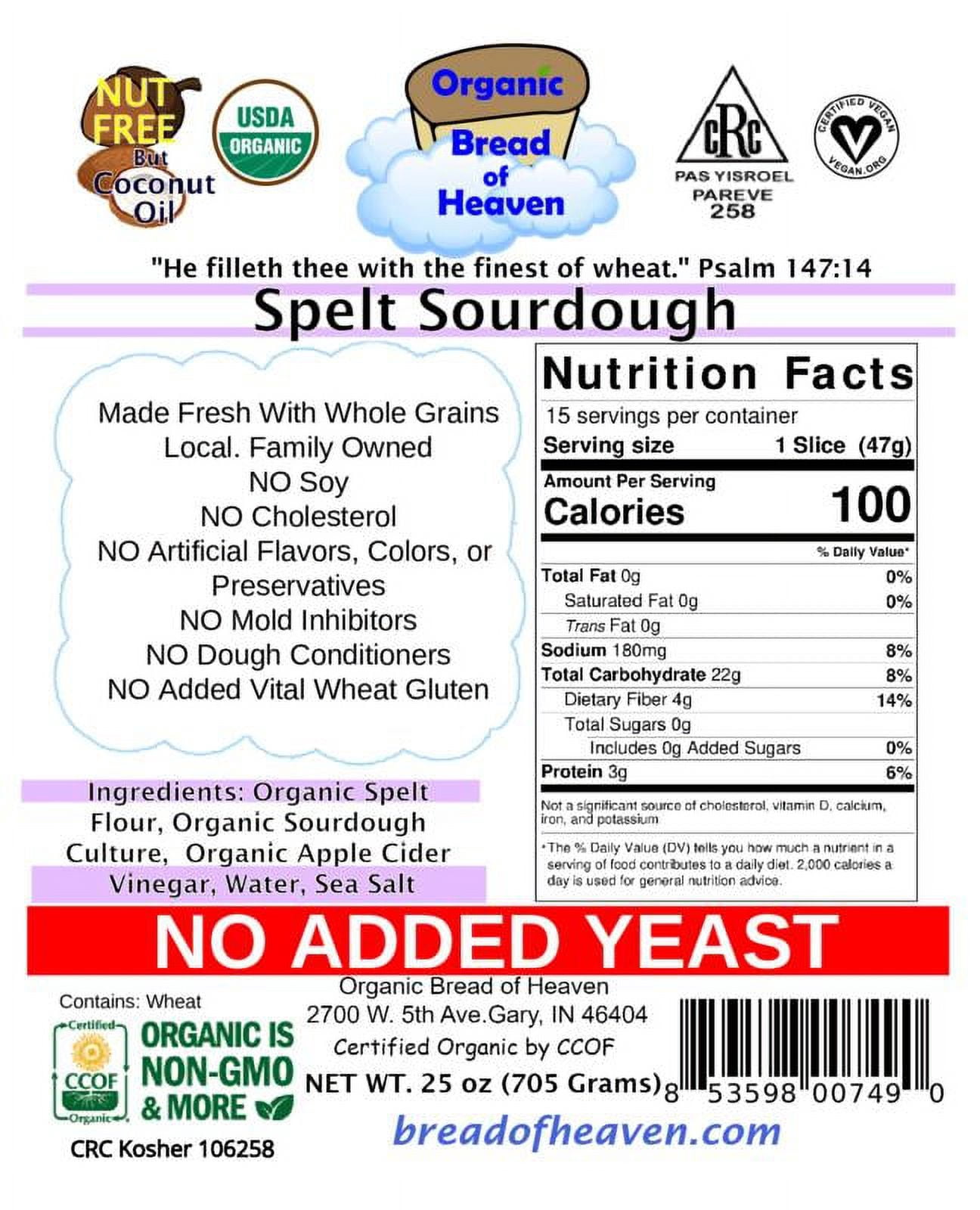 Organic Bread of Heaven ~ 100% Spelt Sourdough - 25 oz