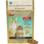 NaturVet Natural Hairball Plus Vitamins & Minerals For Cats -- 90 Soft Chews