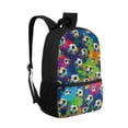 thumbnail image 2 of Binienty Soccer Print Kids Backpack for Ages 6-12, Tie Dye Splatter Style Lightweight School Bookbag with Front Zipper Pocket Mesh Side Holders for Daily Use Hiking Travel, 2 of 6