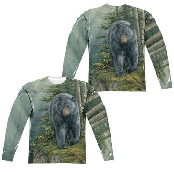 Wild Wings - Black Bear (Front/Back Print) - Regular Fit Long Sleeve Shirt - XX-Large