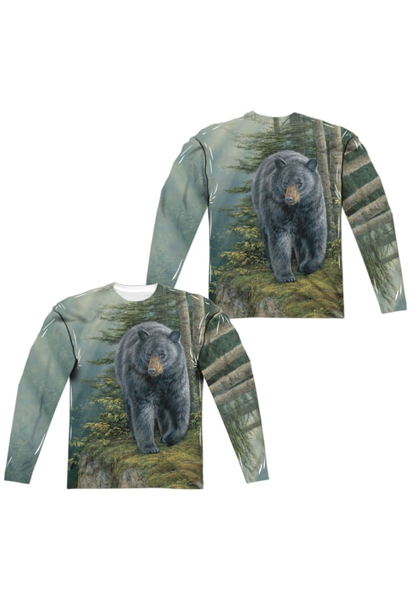 Wild Wings - Black Bear (Front/Back Print) - Regular Fit Long Sleeve Shirt - XXX-Large