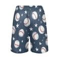 thumbnail image 3 of Men’s Sleep Shorts Relaxed Fit Lounge Pants with Pockets Mens Pajama Loungewear Home Wear Comfort Baseball Stars Pattern X-Large, 3 of 7