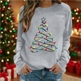 thumbnail image 2 of nerohusy Christmas Shirts for Women Long Sleeve Casual Xmas Tree Graphci Cute Party Holiday Tees Fashion Fall Pullover Tops 2025 Gray,XL, 2 of 5