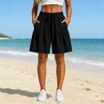 thumbnail image 2 of IMENGL Casual Cropped Pants for Women Soft Color Folded Five Finger Trousers Loose Women's Wide Leg Pant,L-XXXXL, 2 of 7