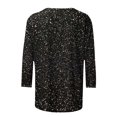 thumbnail image 6 of Sequin 3/4 Sleeve Shirts for Women Summer Party Tops Fashion Casual Crewneck Tee Shirt Comfy Blouse, 6 of 6