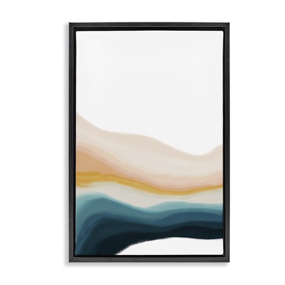 Stupell Industries Peach Swirl Landscape Abstract Painting Black Floater Framed Canvas Art Print Wall Art, 17 x 25