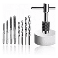 thumbnail image 2 of Machuelos Con Maneral Brocas Para Rosca Roscador M3 - M8 5 pzs, Plata, 2 of 5