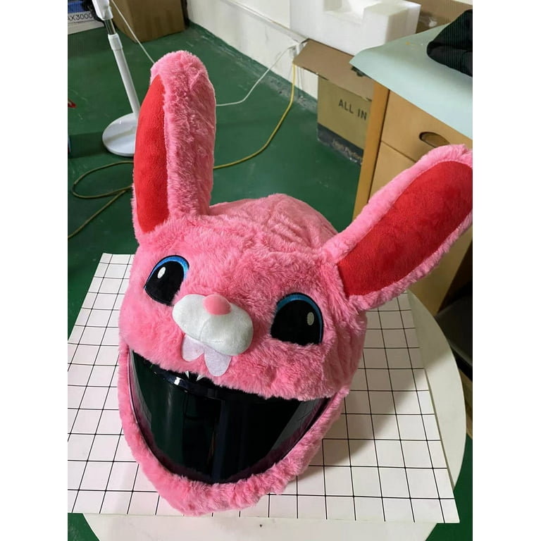 ZHaobin Motorcycle Helmet Cover Cartoon Plush Animal Long Eared