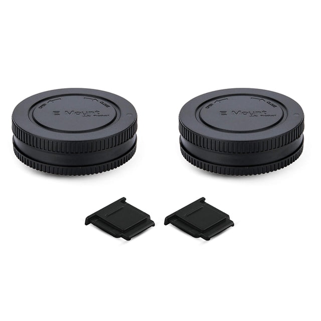 Tapa de cámara y cubierta de lente trasera para montura Sony E (paquete de 2)