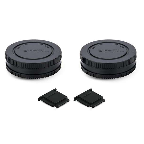 Tapa de cámara y cubierta de lente trasera para montura Sony E (paquete de 2)