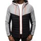 thumbnail image 1 of Dolkfu Sudadera con capucha para hombres de color combinado, chaqueta deportiva con cremallera completa, chaqueta ligera y de combinación para hombres. XL, 1 of 4
