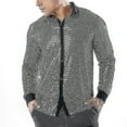 thumbnail image 1 of Top de malla con lentejuelas brillantes para hombre, camisa de baile disco de los años 60 y 70, 1 of 5