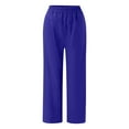 thumbnail image 5 of BYHONG Womens Pants Casual Solid Color Wide Leg Pant Suit Womens Pant Suits Blue S, 5 of 6