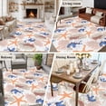 thumbnail image 6 of Summer Washable Living Room Rugs 5'x7', Retro Yellow Blue Ocean Shell Starfish Conch Low Pile Throw Large Area Rugs Non-Slip Sturdy Edge Binding Carpet for Dining Room Bedside Kitchen, 6 of 9