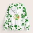 thumbnail image 4 of Fête de la Saint-Patrick Sweat à Capuche pour Garçons, Manches Longues, Imprimé Vert, Polyester Doux, Col Rond, avec Poche avant, pour Âges 3-14, 4 of 6