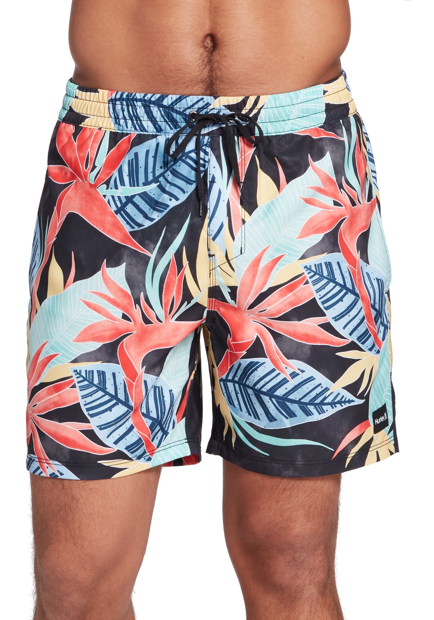 Hurley Men's Bird Rock Volley 17” Board Shorts Black Multi Size XXL